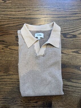 Wills Cotton Cashmere Goleta Polo - Heathered Oat - L